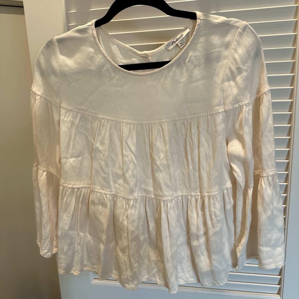 Madewell Cream Tiered Blouse